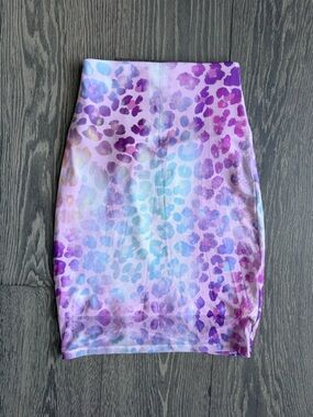 Exotica Rainbow JagNet Animal Print Simple Mini Skirt Size Medium